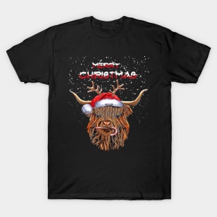 Highland cow and Merry Christmas, Christmas with cute Highland Cow T-Shirt